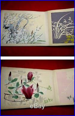 13-320 RARE Large book Japanese flower botanical Woodblock print BOOK
