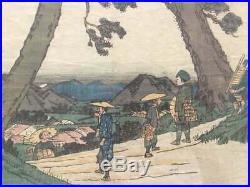 1834-42 Utagawa Hiroshige Original Antique Framed Japanese Woodblock Print