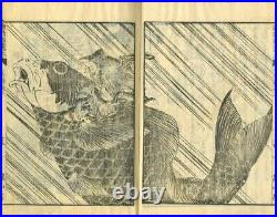 1836 Katsushika Hokusai Toshisen Ehon Japan Original Woodblock Print 5 Book FULL