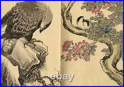 1891 KEINEN Kacho Gafu Woodblock Print Bird & Flower Picture Book summer 1st Ed