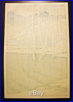 1927 Kawase Hasui Taisho Pond Original Japanese Woodblock Print FIRST STATE
