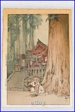 1930s Hiroshi Yoshida Misty Day in Nikko Japanese Color Woodblock Print 16