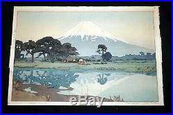 1935 Japanese Woodblock Print Suzukawa Pencil signed Hiroshi Yoshida (ToS)#9
