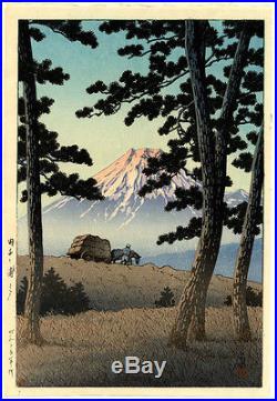 1940 Kawase Hasui Dusk Tagonoura Beach Original Japanese Woodblock Print! L@@K