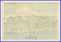 1940 Orig TOKURIKI TOMIKICHIRO Japanese Woodblock Print Fuji from Numazu