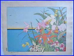 1940 Paul Jacoulet Flowers South Seas /350 Japanese Woodblock Print RARE! L@@K
