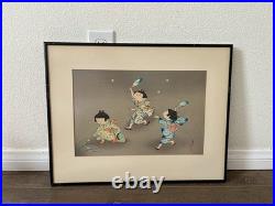 1950 Hitoshi Kiyohara Signed Wood Block Print Japanese Art 15/19 Inches Framed