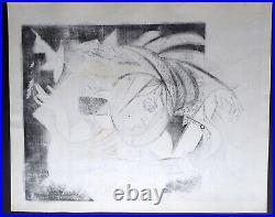 1956 RARE Junichiro Sekino Japanese Woodblock Print Abstract Signed 16/100