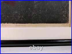 1960s MCM ABSTRACT MODERN JAPANESE WOODBLOCK PRINT Sosaku Hanga HIDEO HAGIWARA