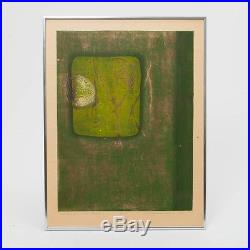 1969 Hiroyuki Tajima Japanese Abstract Woodblock Print Signed Framed 19 x 25