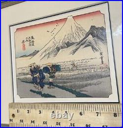 19th Century Hiroshige Ando Tokaido Road #14 Morning Fuji Japan Woodblock Print