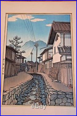 1st Ed Kawase Hasui Japanese Woodblock Print Nogami Town, Saitama