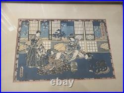 2 Utagawa Kunisada Toyokuni III Antique 19th C. Woodblocks Japanese Pair 14 X 9 2 Utagawa Kunisada Toyokuni III Antique 19th C. Woodblocks Japanese Pair 14 X 9