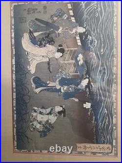 2 Utagawa Kunisada Toyokuni III Antique 19th C. Woodblocks Japanese Pair 14 X 9 2 Utagawa Kunisada Toyokuni III Antique 19th C. Woodblocks Japanese Pair 14 X 9