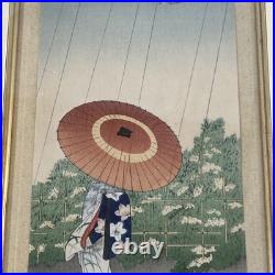 2 Vintage Japanese Woodblock Prints by Toshikata & Unknown Matching Frames 12x18 2 Vintage Japanese Woodblock Prints by Toshikata & Unknown Matching Frames 12x18