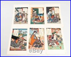 52 Antique Japanese Woodblock Prints 6.75x9.75 Samurai Geisha Tea Calligraphy