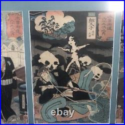 6 Antique Framed Japanese Woodblock Prints Utagawa- Hiroshige 1850-55