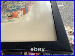 ANTIQUE Japanese Woodblock Art Print CHIKANOBU 1890s WOMEN & FLOWERS vintage art