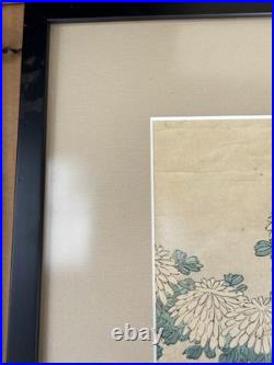 ANTIQUE Japanese Woodblock Art Print CHIKANOBU 1890s WOMEN & FLOWERS vintage art