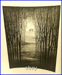 Akemi Inagaki Japanese The Horse Woodblock Print Modernist Signed LE 80/100 1972