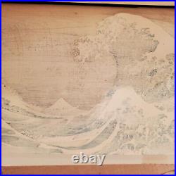 Antique Hokusai The Great Wave Woodblock print Museum Quality