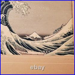 Antique Hokusai The Great Wave Woodblock print Museum Quality
