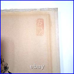 Antique Japanese Fighting Stallions Horses Original Signed Woodblock Print