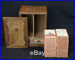 Antique Japanese Karuta Hyakunin-isshu 1890s Japan wood block print cards