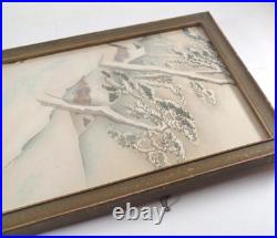 Antique Japanese Suzuki Shonen Mountain village in the snow Woodblock Print Antique Japanese Suzuki Shonen Mountain village in the snow Woodblock Print