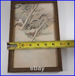 Antique Japanese Suzuki Shonen Mountain village in the snow Woodblock Print Antique Japanese Suzuki Shonen Mountain village in the snow Woodblock Print