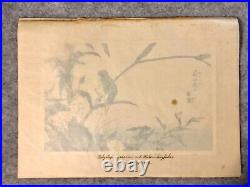 Antique Japanese Woodblock Print Kitao Shigemasa Western Kingfisher 11 X 7 In