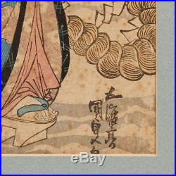 Antique Japanese Woodblock Print Kunisada Utagawa 19th C