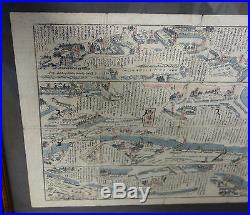 Antique Japanese Woodblock Print Map