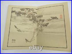 Antique Japanese Woodblock Print birds Book
