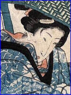Antique Japanese Woodblock Print by Utagawa Hiroshige Ca. 1845