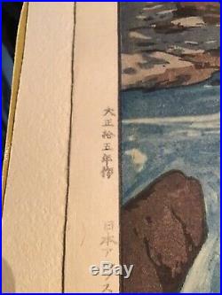 Antique Japanese artist YOSHIDA HIROSHI Woodblock PRINT Kurobe River