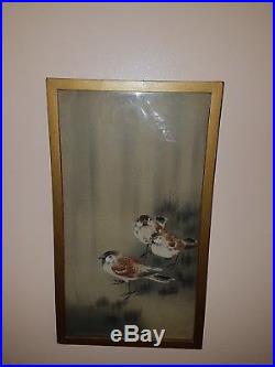 Antique Original Japanese Woodblock Print By Ohara Koson (1877-1945),'Sparrows