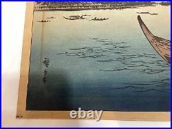 Antique Original Utagawa Hiroshige Japanese Woodblock Print Obama 1920's