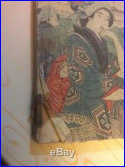 Antique Rare Japanese Woodblock Print Crepe Paper Book Chirimenbon Hasegawa 1903