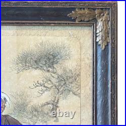 Antique Tsukioka Kogyo Woodblock Print The Old Man From Noh Play Takasago Antique Tsukioka Kogyo Woodblock Print The Old Man From Noh Play Takasago