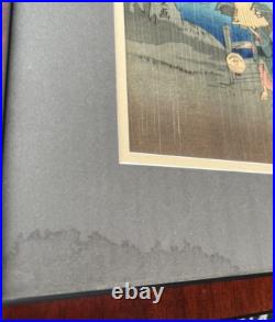 Antique Woodblock Print Utagawa Hiroshige Night Rain At The Pillow Bridges Antique Woodblock Print Utagawa Hiroshige Night Rain At The Pillow Bridges