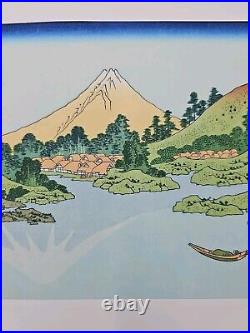 Authentic Hokusai Ukiyo-e Woodblock Print -Kosyu Misaka Water Front