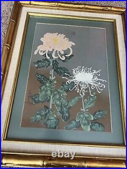 Bakufu Ohno 1888-1976. Two Japanese woodblock prints lot Floral Flower
