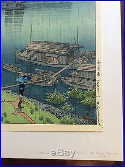 Beautiful Antique Japanese Wood Block Print 1937 by Artist HASUI KAWASE arakawa