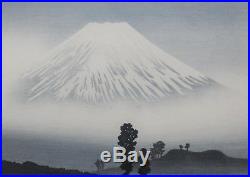 C1936, Takahashi Shotei, Original Japanese Woodblock Print, Mt. Fuji In The Mist