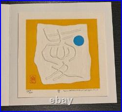 C1970 Modernist Japanese Woodblock Print Love by Haku Maki 220/250