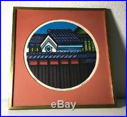 Clifton Karhu Japanese Woodblock S/N 53/80 Titled 1976 Colorful Framed Matted