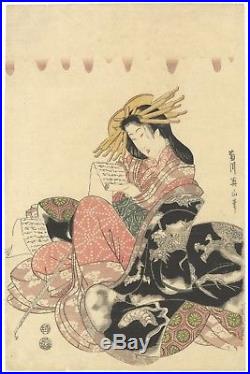 Eizan Kikukawa, Beauty, Courtesan, Ukiyo-e, Japanese Woodblock Print
