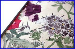 Exquisite Japanese 1917 Antique Woodblock Flower Print by Konan Tanigami, Matted