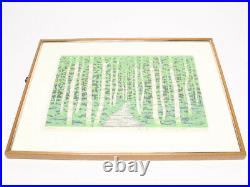 FUJITA FUMIO Japanese Original Woodblock Print Art Diameter of the ForestED200